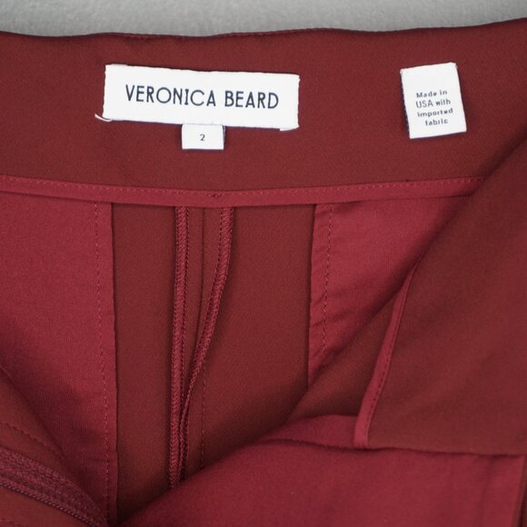 New Veronica Beard Jaya Stretch Crop Kick Flare Pants in Oxblood size 2 - Picture 16 of 16
